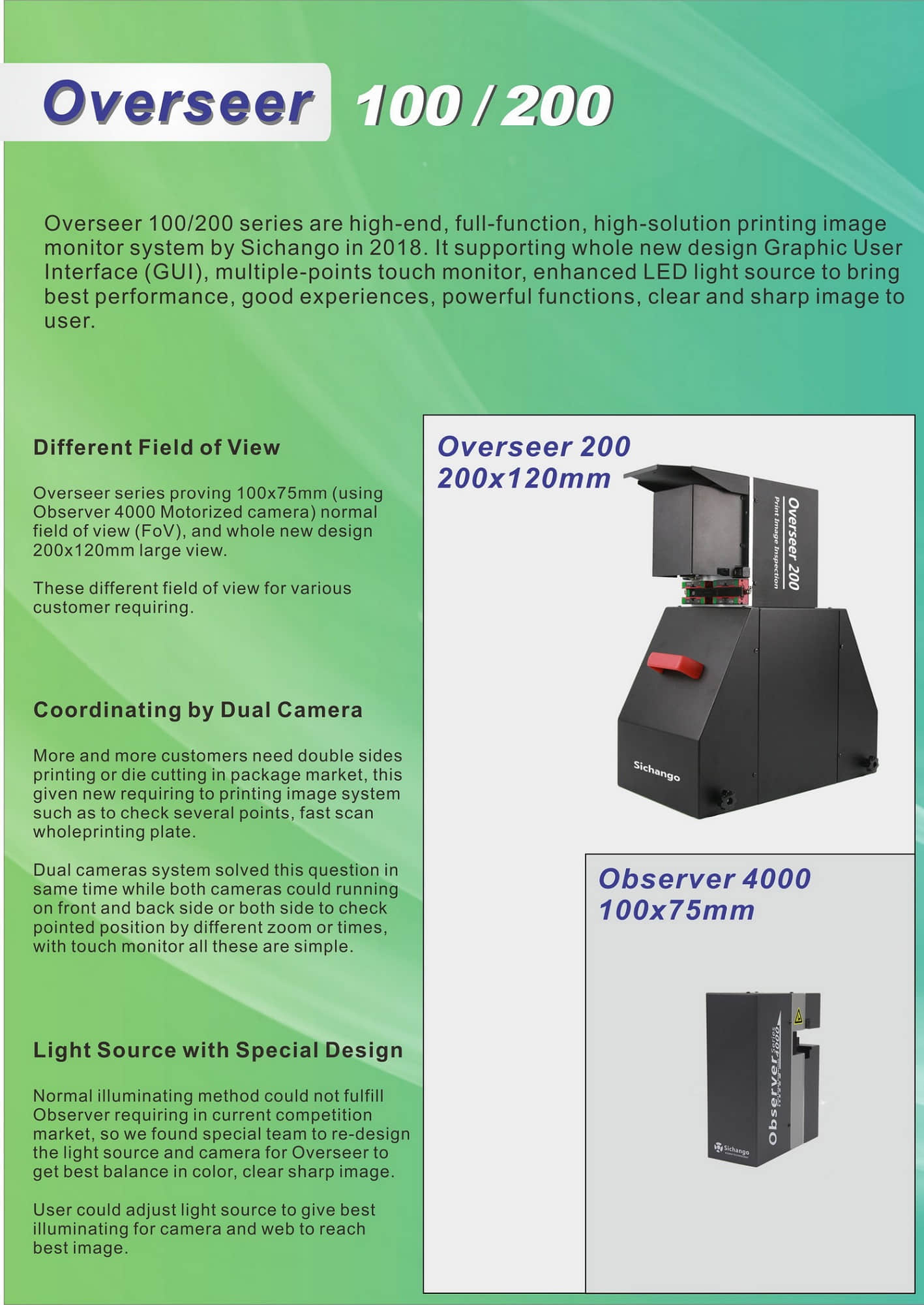 Big Camera Big View Size Camera Video Web Inspection Flexo Printing With Uv Check Overseer 200